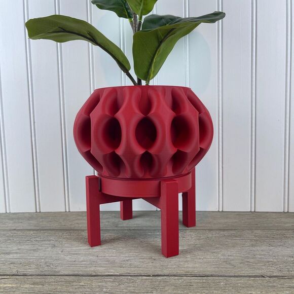 Modern Indoor Flower Pot w/ Drainage Tray, Xiomu Planter Pot - Picture 1 of 10